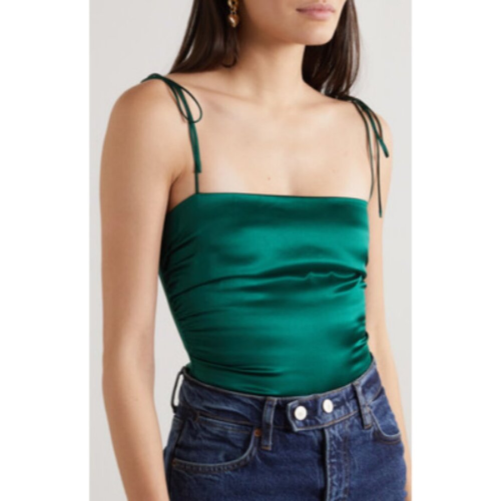 Reformation Lucrezia Top in Emerald Green
